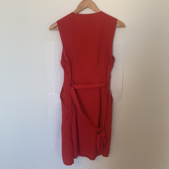 Red Ruffle Party Dress - Picture 3 of 6